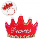 LED Luminous Princes Crown Cap Hat For Kids Birthday Party 