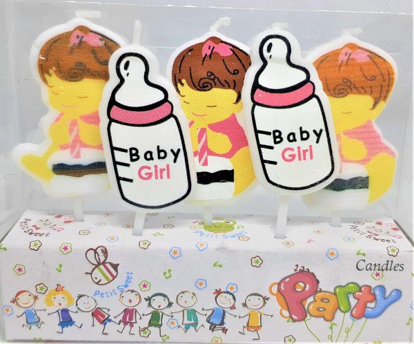 Baby And Feeder Shaped Baby Shower Candle