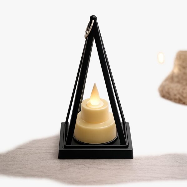 Vantage Geometric Pyramid LED Lantern & Royal Crystal Votive Set