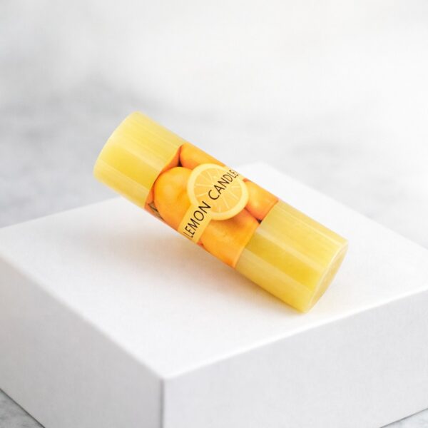 Zesty Lemon Bliss – Premium Handcrafted Scented Pillar Candle