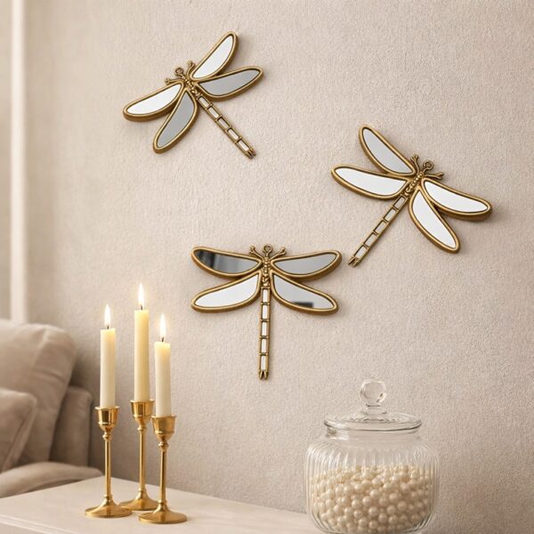 Zarrin Titli Dragonfly Wall Mirror Set
